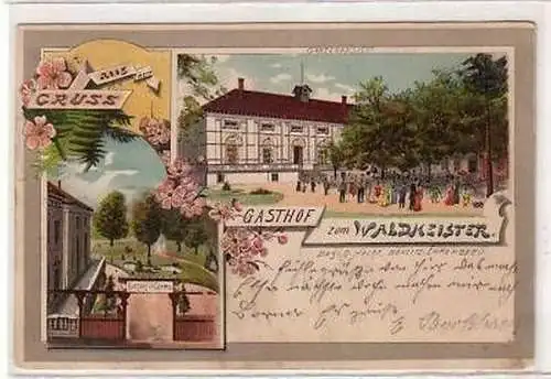 30/9 Ak Lithografie Gasthof Böhlitz-Ehrenberg 1901