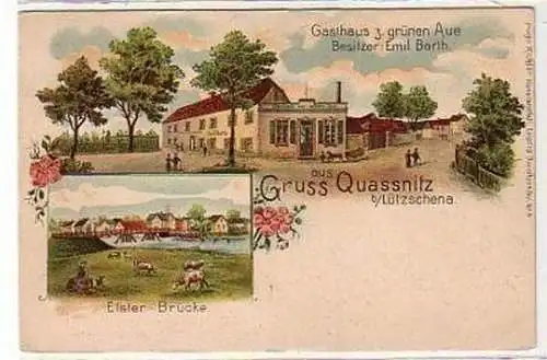 37148 Ak Lithographie Gruss aus Quassnitz 1904