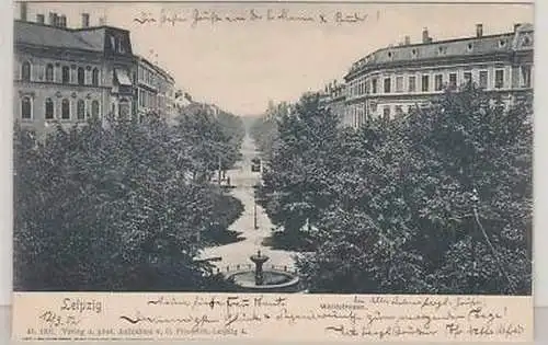 1/27 Ak Leipzig Waldstrasse 1902