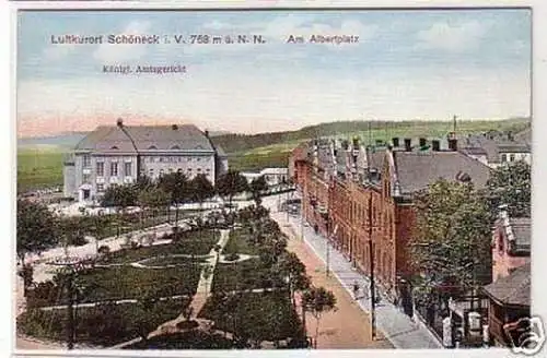 32690 Ak Schöneck im Vogtland am Albertplatz um 1910