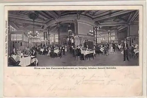 32/27 Ak Gruß aus dem Panorama Restaurant Leipzig 1901