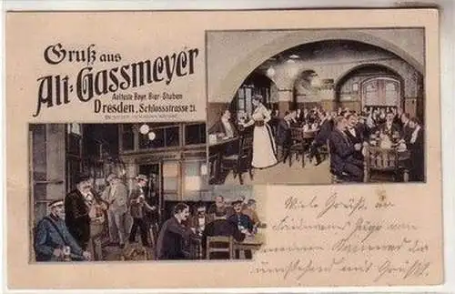 60150 Mehrbild Ak Gruß aus Alt-Gassmeyer Dresden Schloßstraße 21, 1914