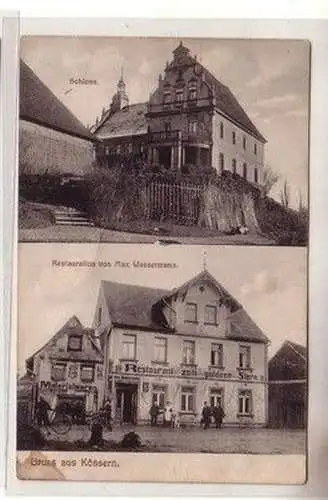 61562 Mehrbild Ak Gruß aus Kössern Schloß und Restauration von Max Wassermann