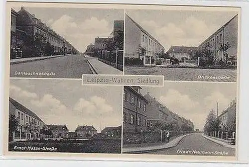 60818 Mehrbild Ak Leipzig-Wahren Siedlung: Damaschkestraße usw. um 1940