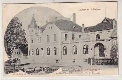 42364 Ak Gruß aus Schönborn Gasthof 1901