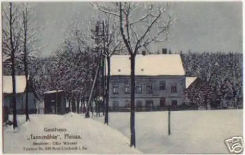 14457 Ak Pleissa Gasthaus "Tannmühle" um 1920