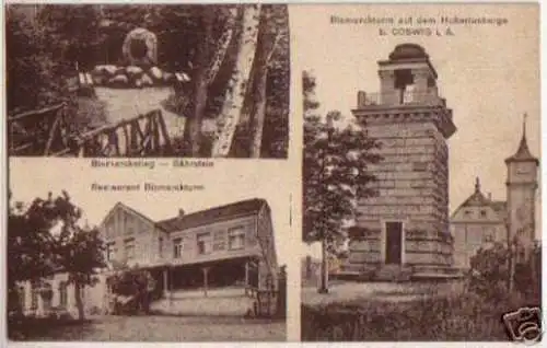 14284 Ak Restaurant Bismarckturm bei Coswig 1920