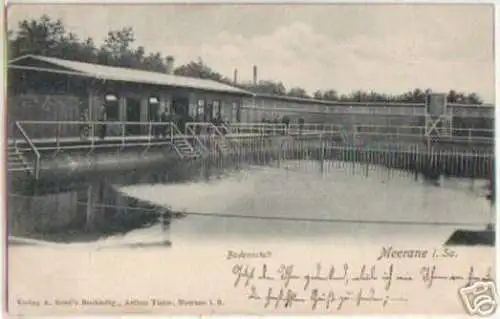 13167 Ak Meerane in Sachsen Badeanstalt 1906