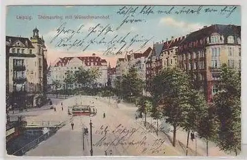 1/54 Ak Leipzig Thomasring mit Wünschmannhof 1911