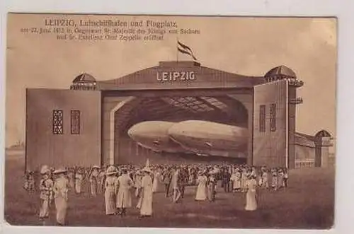 13/22 Ak Leipzig Luftschiffhafen und Flugplatz 1913