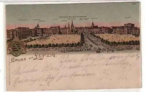 10/73 Ak Lithographie Gruß aus Leipzig 1905