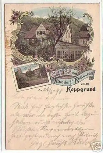 08579 Ak Lithographie Gruß aus Restaurant zum Keppgrund