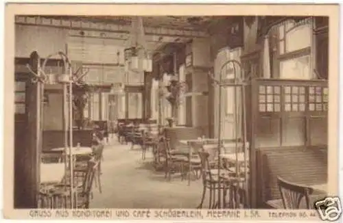 21035 Ak Gruß aus Meerane Café Schöberlein 1916