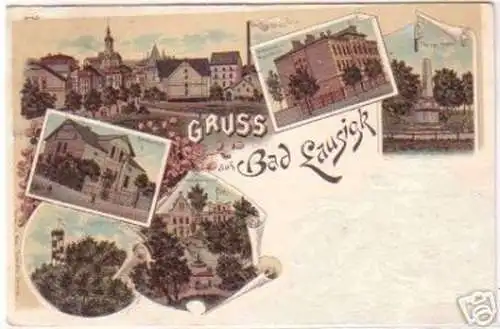 19029 Ak Lithographie Gruß aus Bad Lausick 1901