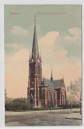 45727 Ak Bautzen Marien- und Marthenkirche 1910