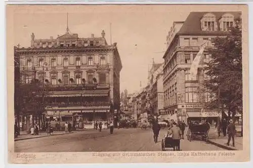 85613 Ak Leipzig grimmaische Strasse links Kaffeehaus Felsche 1922