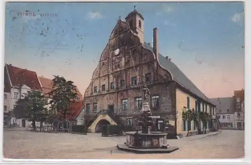 70705 Ak Grimma Rathaus und Brunnen 1915