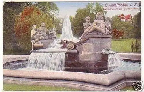 32312 Ak Crimmitschau Wettinbrunnen am Bismarckhain