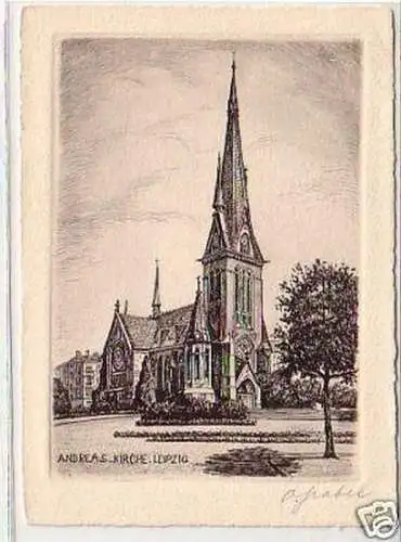 31887 Künstler Ak Leipzig Andreas Kirche um 1930