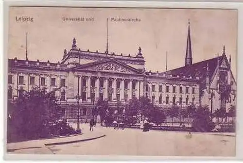 7/20 Ak Leipzig Universität und Paulinerkirche 1918