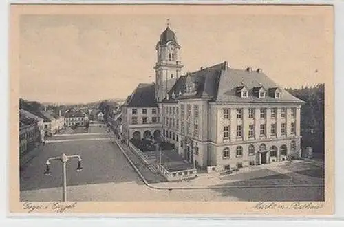 60301 Ak Geyer im Erzgebirge Markt mit Rathaus 1922
