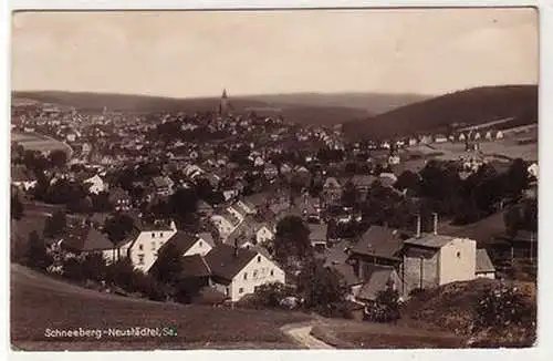 59551 Ak Schneeberg Neustädtel in Sachsen Totalansicht um 1930