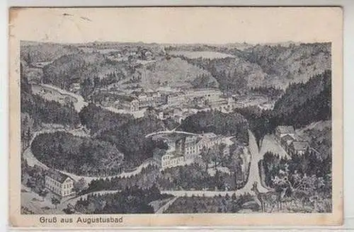 60030 Ak Gruß aus Augustusbad Totalansicht 1913