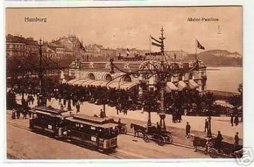 10652 Feldpost Ak Hamburg Alster Pavillon 1915