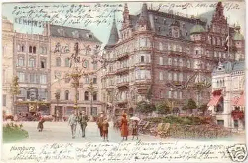 26111 Ak Hamburg Jungfernstieg mit Kempinski 1904