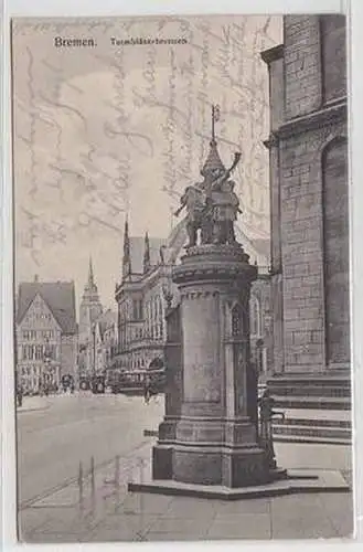 50916 Ak Bremen Turmbläserbrunnen 1919