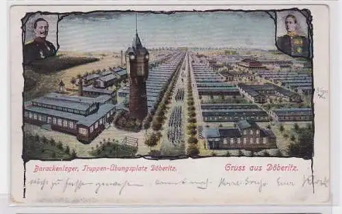 82779 AK Gruss aus Döberitz - Barackenlager, Truppenübungsplatz Döberitz 1910