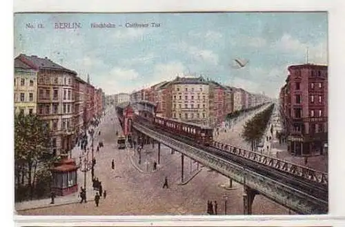 03154 Ak Berlin Hochbahn Cottbuser Tor 1909