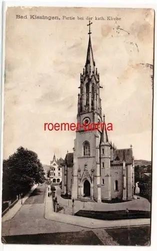 80113 Ak Bad Kissingen Partie bei der kath. Kirche 1918