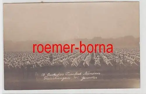 71360 Foto Ak 13. Deutsches Turnfest München Freiübungen bei Gewitter 1923