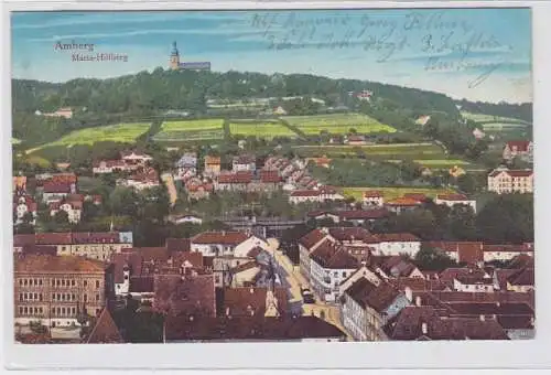 69409 Feldpost AK Amberg - Maria-Hilfberg, Stadtpanorama 1917