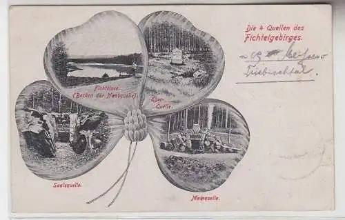 70073 Kleeblatt Ak die 4 Quellen des Fichtelgebirges 1926