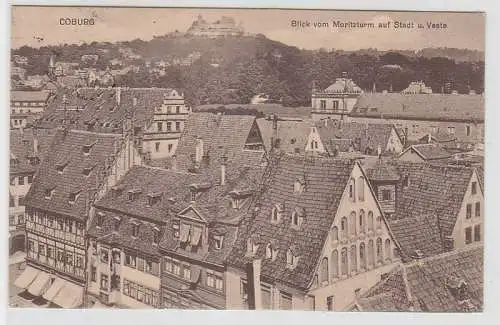 70324 Ak Coburg Blick vom Moritzturm auf Stadt und Veste 1917