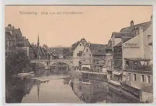 50659 Ak Nürnberg Blick von der Fleischbrücke um 1910