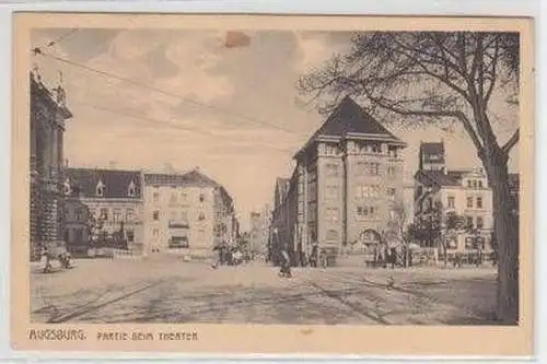 46857 Feldpost Ak Augsburg Partie beim Theater 1914