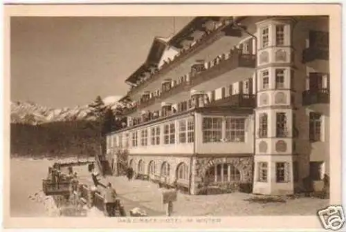 20547 Ak das Eibsee Hotel im Winter um 1930