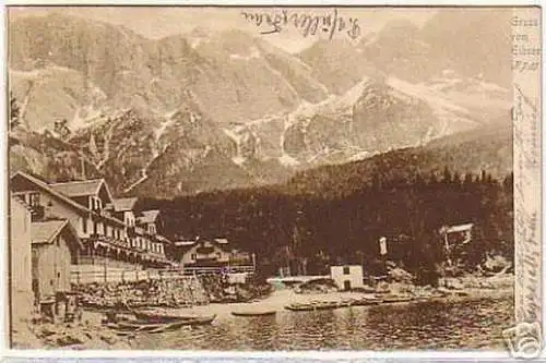 10136 Ak Gruß vom Eibsee Totalansicht 1903