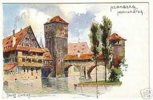 10167 Künstler Ak Nürnberg Henkerstieg um 1900