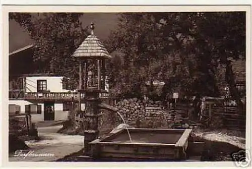 04539 Ak Der Dorfbrunnen in Obergrainau Bayern um 1940