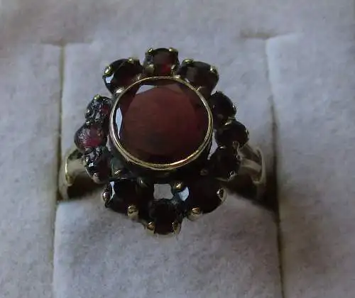 Hübscher Damen Ring 333er Gold mit böhmischen Granat (164395)