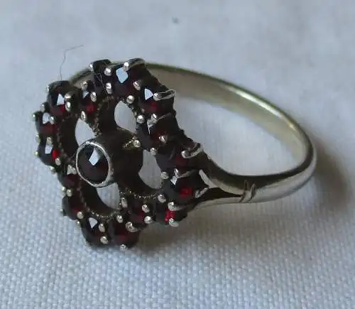 Hübscher Damen Ring 800er Silber mit böhmischen Granat (163196)