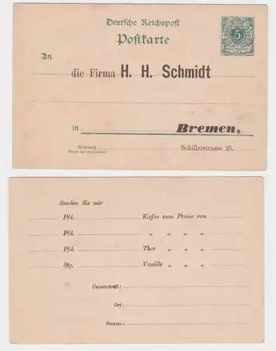 16793 DR Ganzsachen Postkarte P36 Zudruck H. H. Schmidt Bremen