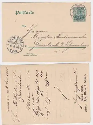 21060 DR Ganzsachen Postkarte P64 Zudruck Julius Mahr vorm Mahr & Söhne Naumburg