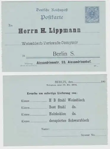 09945 DR Ganzsachen Postkarte P40 Zudruck H. Lippmann Verkaufs-Comptoir Berlin