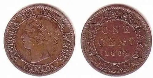 1 Cent Kupfer Münze Kanada 1859