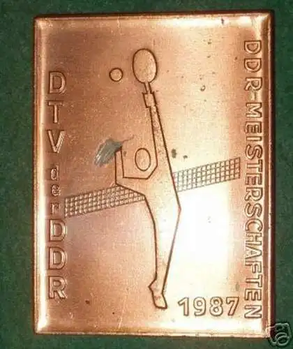 DDR Plakette DTV DDR Tennis Meisterschaften 1987